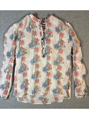 Lisa Corti Milano Floral Top Size Medium Half Button